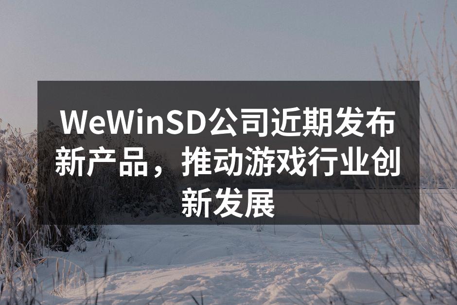 WeWinSD公司近期发布新产品,推动游