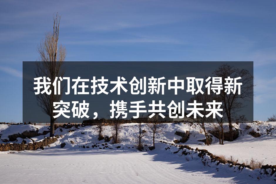我们在技术创新中取得新突破,携手共创未来