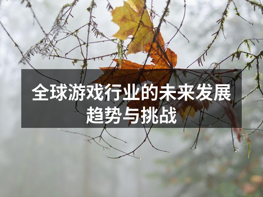 全球游戏行业的未来发展趋势与挑战